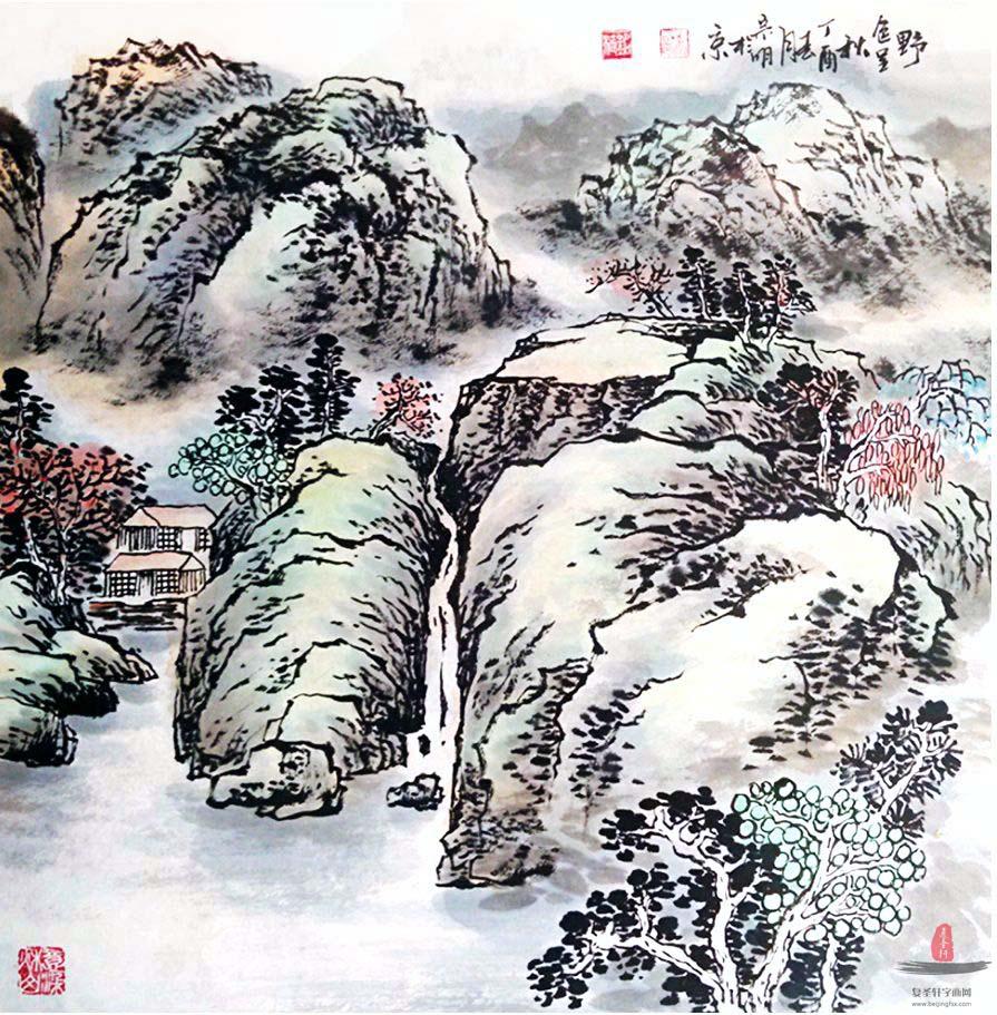 李宗明山水《野色呈秋》